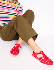 Jelly Shoe - Post Box Red/ Soft Pink