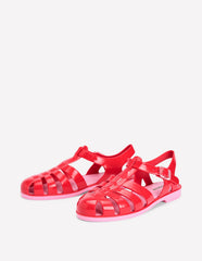 Jelly Shoe - Post Box Red/ Soft Pink