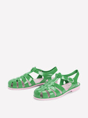 Jelly Shoe - Rich Emerald/ Soft Pink