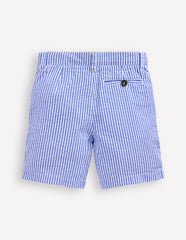 Seersucker Shorts - Blue Ticking Stripe
