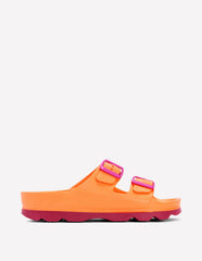 Lyla Double Buckle Sliders - Orange