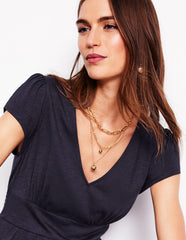 Eloise Tiered Jersey Dress - Navy
