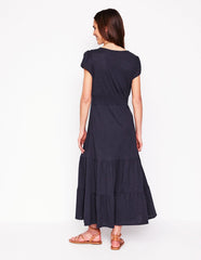Eloise Tiered Jersey Dress - Navy
