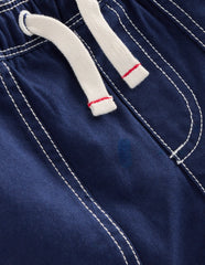 Pull - On Cotton Shorts - Navy