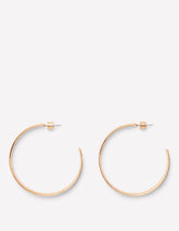 Large Hammered Hoop Earrings - Gold