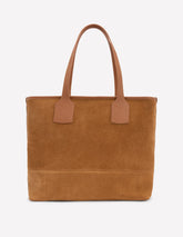Suede Tote Bag - Tan