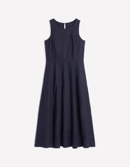 Carla Linen Midi Dress - Navy