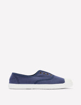 Laceless Canvas Plimsoll - Navy