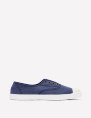 Laceless Canvas Plimsoll - Navy
