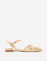 Multi Strap Pointed Sandals - Gold
