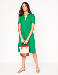 Naomi Short Sleeve Dress - Teal Stamp
