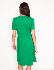 Naomi Short Sleeve Dress - Teal Stamp