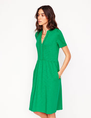 Naomi Short Sleeve Dress - Teal Stamp
