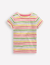 Short Sleeve Ribbed T-shirt - Multi Stripe