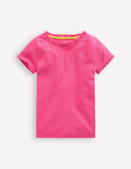 Short Sleeve Ribbed T-shirt - Flamingo Pink
