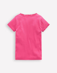 Short Sleeve Ribbed T-shirt - Flamingo Pink