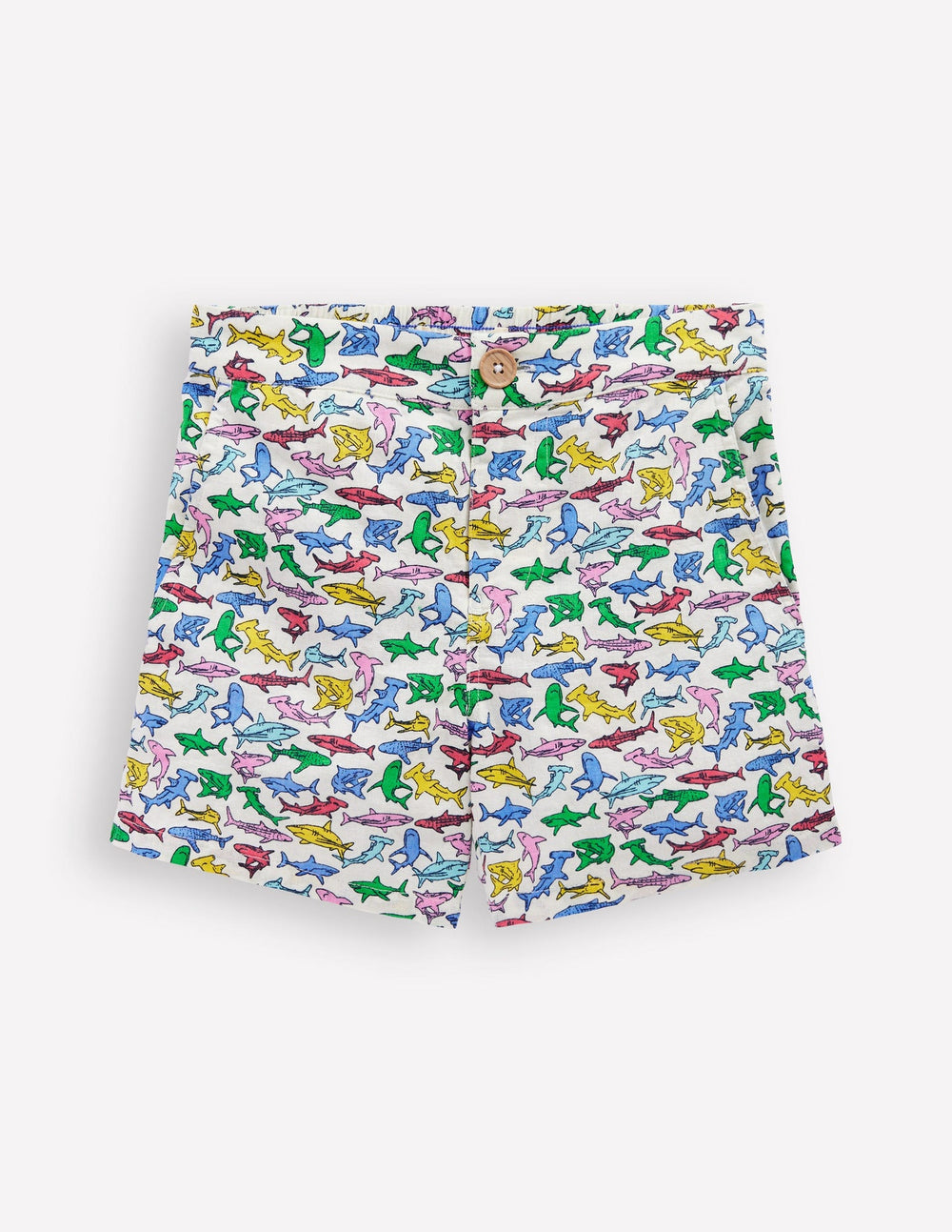 Cotton Linen Shorts - Multi Micro Sharks