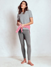 High Rise Jersey Leggings - Charcoal Marl