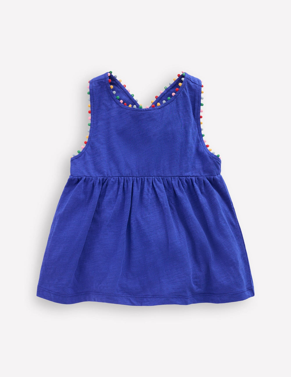 Cross - back Pom Top - Bright Blue