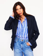 Stamford Linen Blazer - Navyy