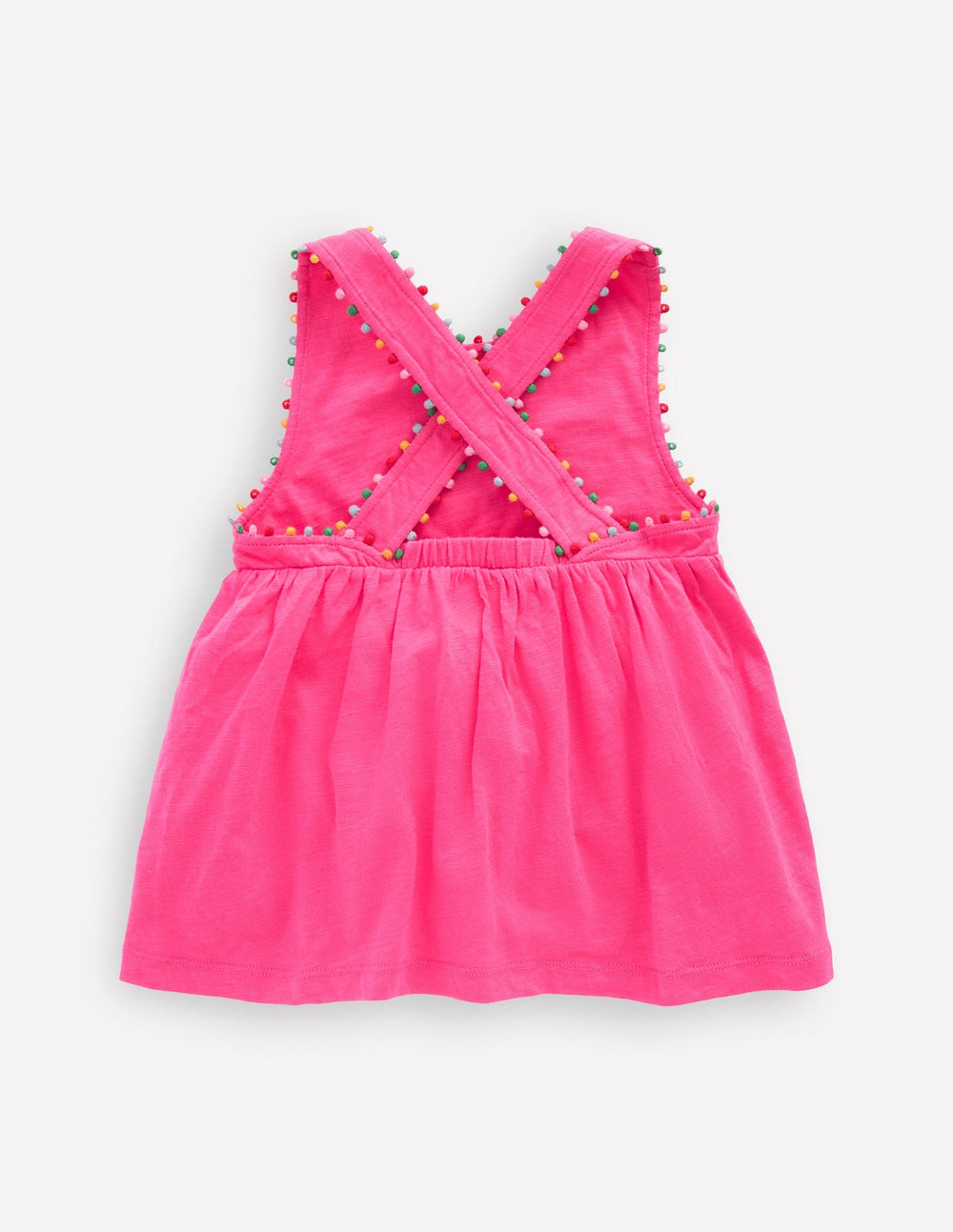 Cross - back Pom Top - Flamingo Pink