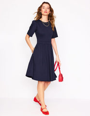 Louisa Short Jersey Dress - Navy