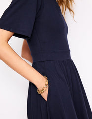 Louisa Short Jersey Dress - Navy