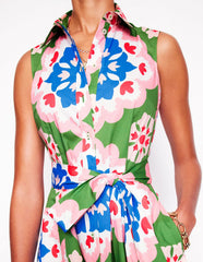 Amy Sleeveless Shirt Dress - Multi, Bloom Geo