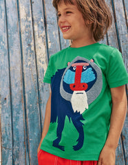Fun Graphic T-shirt - Sapling Green Baboon