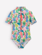 Short - sleeved Swimsuit - Multi Coral Cove