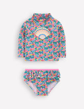 Frilly Rash Vest Set - Multi Flowerbed Shell