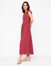 Chloe Jersey Midi Dress - Terracotta Red