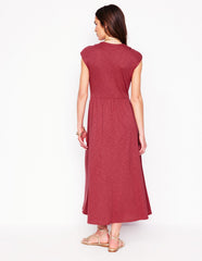 Chloe Jersey Midi Dress - Terracotta Red