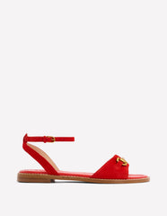 Iris Snaffle Flat Sandals - Post Box Red
