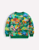 Printed Sweatshirt - Green Multi Jungle