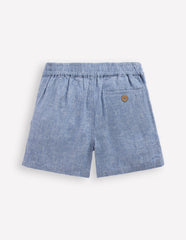 Cotton Linen Shorts - Chambray