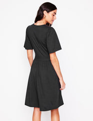 Louisa Short Jersey Dress - Black
