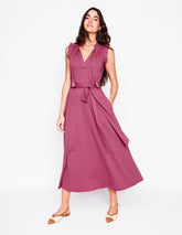 Aria Broderie Trim Midi Dress - Plum Purple