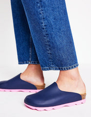 Lyla Colour Block Clogs - Navy/Soft Pink