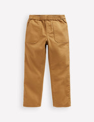 Pull - on Cotton Pants - Stone Grey