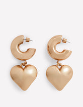 Chunky Heart Hoop Earrings - Gold
