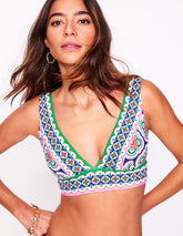 Porto Bikini Top - Bright Blue, Botanic Blush