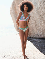 Porto Bikini Top - Bright Blue, Botanic Blush