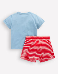Superstitch Jersey Short Set - Blue Transport Set