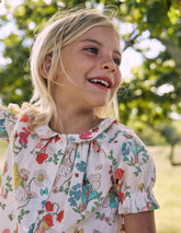Woven Collared Top - Soft Ivory Flower Fairy