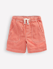 Pull - On Cotton Shorts - Red Ticking