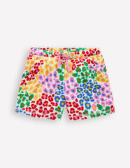 Printed Towelling Short - Multi Rainbow Leopard