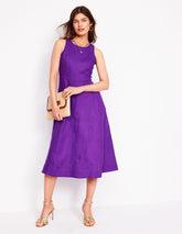 Carla Linen Midi Dress - Royal Purple