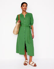 Ada Double Cloth Midi Dress - Paradise Green