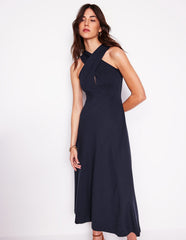 Cross Front Ponte Dress - Navy